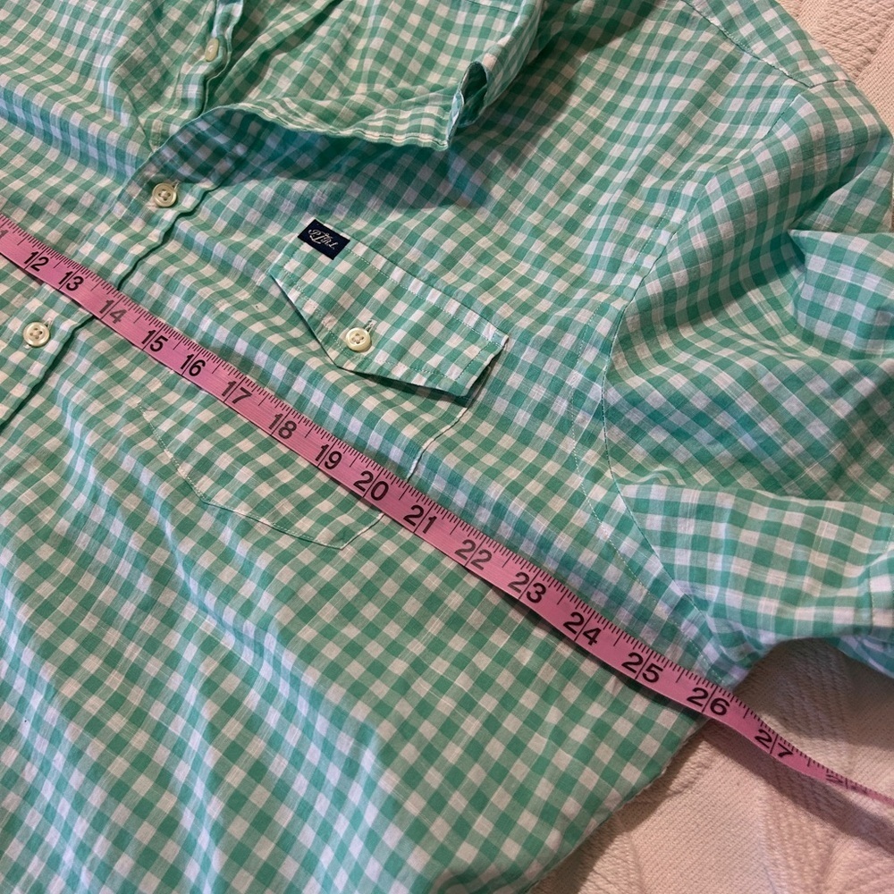 EUC Ralph Lauren Polo size XL  Men's Green Checkered Gingham Shirt 100% cotton. - Picture 8 of 8